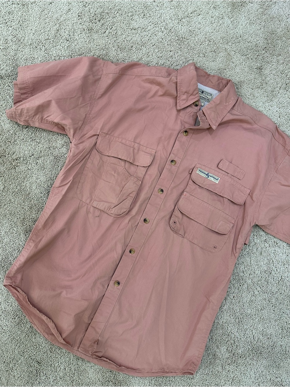 Columbia Men's Short-Sleeve Button-Down Shirt - Dusty Rose Pink
